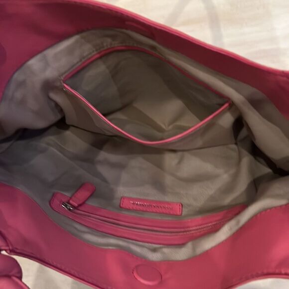 Vintage Banana Republic pink leather purse double handles magnetic closure - Picture 12 of 13